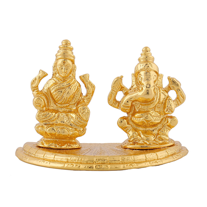 Estele Gold Plated Godess Laxmi & Lord Ganesh Idol