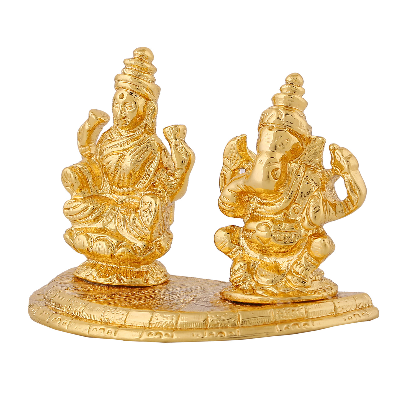 Estele Gold Plated Godess Laxmi & Lord Ganesh Idol