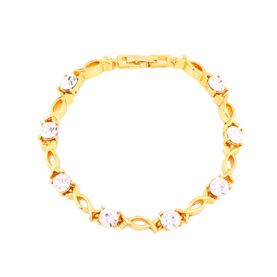 Estele Gold Plated Gorgeous Bracelet with Crystals for Girls/Women