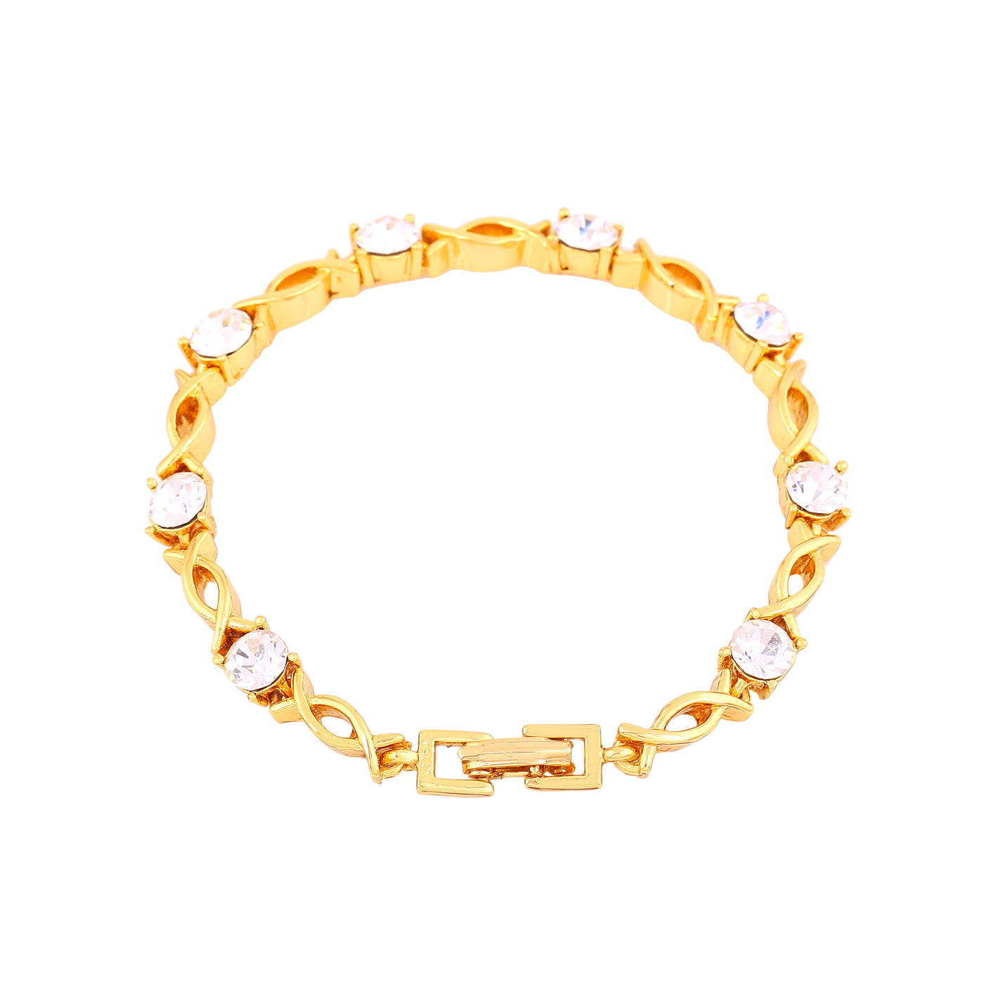 Estele Gold Plated Gorgeous Bracelet with Crystals for Girls/Women