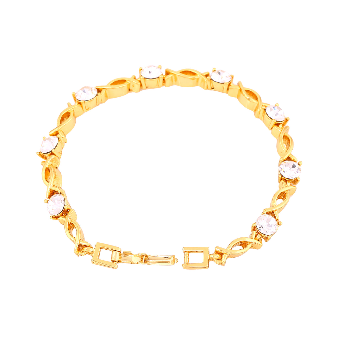 Estele Gold Plated Gorgeous Bracelet with Crystals for Girls/Women