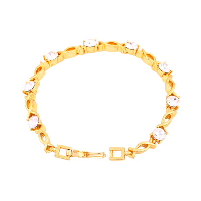 Estele Gold Plated Gorgeous Bracelet with Crystals for Girls/Women