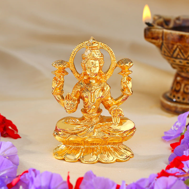 Estele Gold Plated Goddess Mahalakshmi idol
