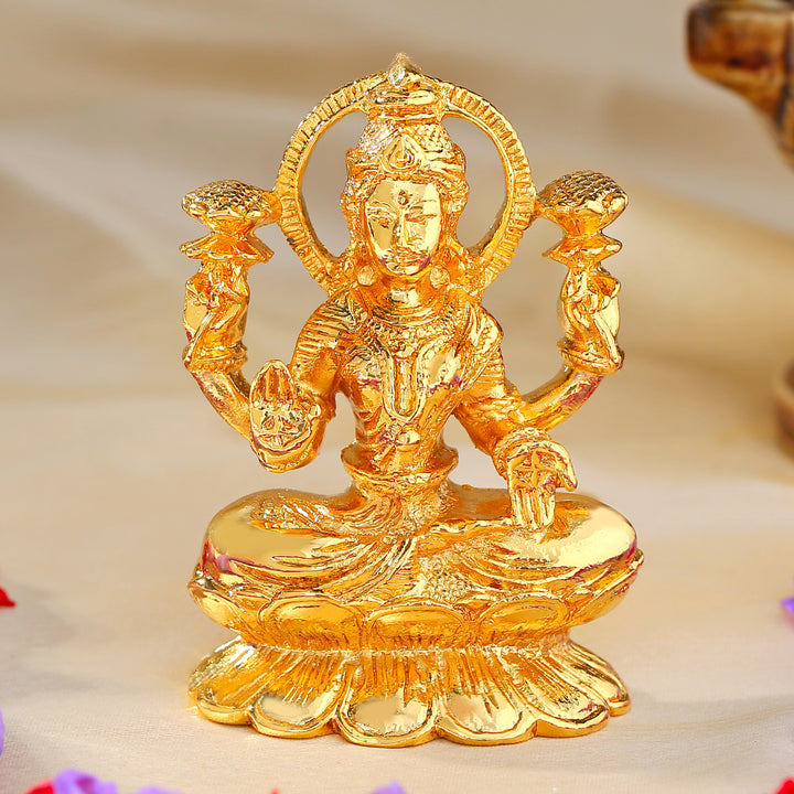Estele Gold Plated Goddess Mahalakshmi idol
