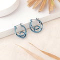 Estele Fashion Earrings for Women and Girls Cobalt Blue Plated Double Circular Medium Size Stylish Trendy Metallic Hoop Earrings Party/Office Wear for Girls and Women