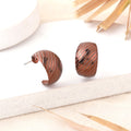 Estele Fashion Earrings for Women and Girls Chocolate Brown Plated Latest Stylish Medium Metallic Half Hoop Earrings Party/Office Wear for Girls and Women