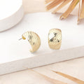 Estele Fashion Earrings for Women and Girls Gold Toned Latest Stylish Medium Metallic Half Hoop Earrings Party/Office Wear for Girls and Women