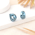 Estele Fashion Earrings for Women and Girls Cobalt Blue Plated Latest Stylish Medium Size Metallic Hoop Earrings Versatile Chic for Women & Girls