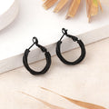 Estele Fashion Earrings for Women and Girls Gothic Black Plated Contemporary Statement Metallic Hoop Earrings Party/Office Wear for Girls and Women
