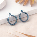 Estele Fashion Earrings for Women and Girls Cobalt Blue Plated Contemporary Statement Metallic Hoop Earrings Party/Office Wear for Girls and Women