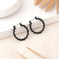 Estele Fashion Earrings for Girls and Women Gothic Black Plated Contemporary Statement Twisted Metallic Hoop Earrings Party/Office Wear for Girls and Women