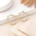 Estele Fashion Earrings for Girls and Women Gold Toned Contemporary Statement Twisted Metallic Hoop Earrings Party/Office Wear for Girls and Women