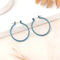 Estele Fashion Earrings for Women and Girls Cobalt Blue Plated Twisted Rope Medium Size Metallic Hoop Earrings Versatile Chic for Women & Girls