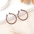 Estele Fashion Earrings for Women and Girls Chocolate Brown Plated Twisted Rope Medium Size Metallic Hoop Earrings Versatile Chic for Women & Girls
