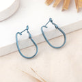 Estele Fashion Earrings for Women and Girls Cobalt Blue Plated Trendy Medium Size Western Metallic Hoop Earrings Party/Office Wear for Girls and Women