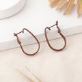 Estele Fashion Earrings for Women and Girls Chocolate Brown Plated Trendy Medium Size Western Metallic Hoop Earrings Party/Office Wear for Girls and Women