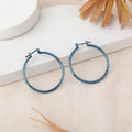 Estele Fashion Earrings for Women and Girls Cobalt Blue Plated Contemporary Circular Shaped Metallic Hoop Earrings Party/Office Wear for Girls and Women
