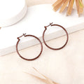 Estele Fashion Earrings for Women and Girls Chocolate Brown Plated Contemporary Circular Shaped Metallic Hoop Earrings Party/Office Wear for Girls and Women