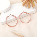 Estele Fashion Earrings for Women and Girls Rosegold Plated Latest Stylish Dual Circular/Double Circular Metallic Hoop Earrings Versatile Chic for Women & Girls