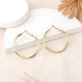 Estele Fashion Earrings for Women and Girls Gold Toned Latest Stylish Dual Circular/Double Circular Metallic Hoop Earrings Versatile Chic for Women & Girls
