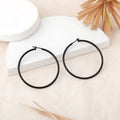 Estele Fashion Earrings for Women and Girls Gothic Black Plated Latest Trendy Circular Shaped Western Big Size Metallic Hoop Earrings Party/Office Wear for Girls and Women