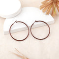 Estele Fashion Earrings for Women and Girls Chocolate Brown Plated Latest Trendy Circular Shaped Western Big Size Metallic Hoop Earrings Party/Office Wear for Girls and Women