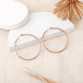 Estele Fashion Earrings for Women and Girls Rosegold Plated Latest Trendy Circular Shaped Western Big Size Metallic Hoop Earrings Party/Office Wear for Girls and Women