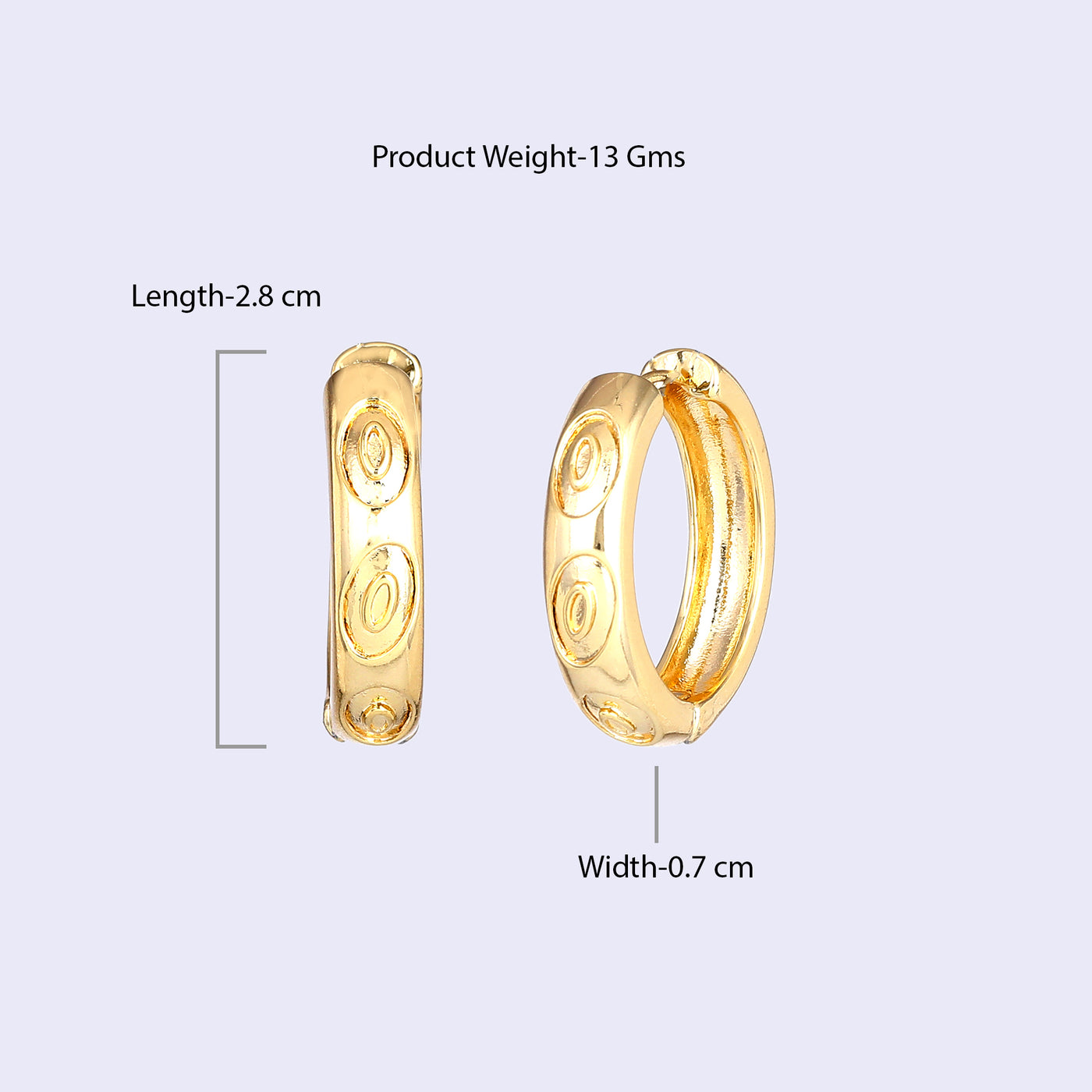 Estele Gold Plated Modern Luxe-Inspired Demifine Hoop Earrings for Women