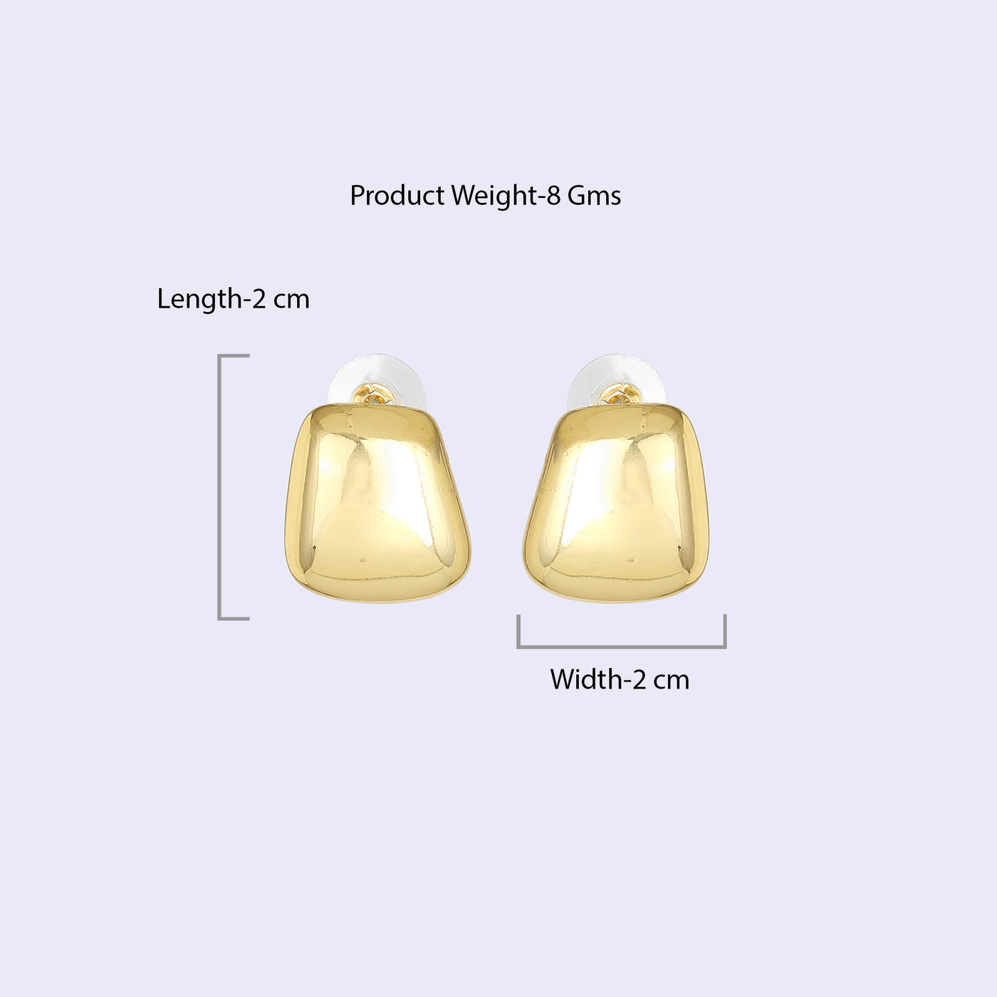 Estele Gold Plated Modern Trendy & Elegant Demifine Stud Earrings for Girls and Women