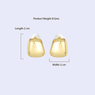 Estele Gold Plated Modern Trendy & Elegant Demifine Stud Earrings for Girls and Women