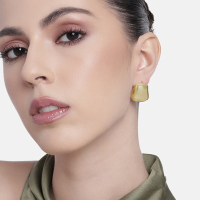 Estele Gold Plated Modern Trendy & Elegant Demifine Stud Earrings for Girls and Women