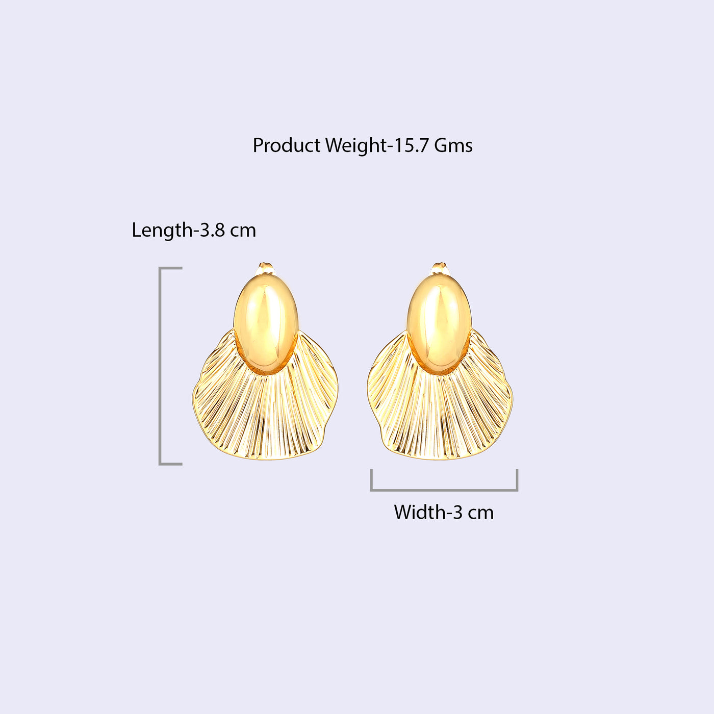 Estele Gold Plated Modern Luxe-Inspired Demifine Stud Earrings for Girls and Women