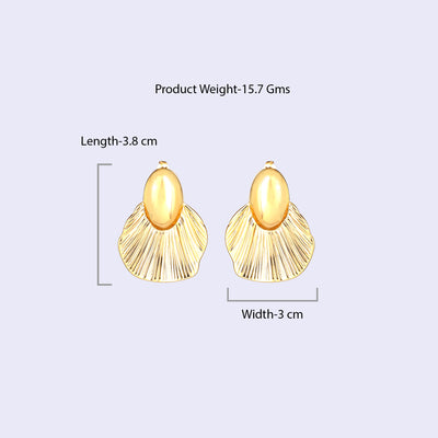 Estele Gold Plated Modern Luxe-Inspired Demifine Stud Earrings for Girls and Women