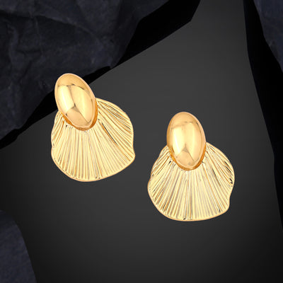 Estele Gold Plated Modern Luxe-Inspired Demifine Stud Earrings for Girls and Women