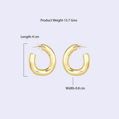 Estele Gold Plated Modern Fashionable & Fancy Demifine Half Hoop Earrings for women