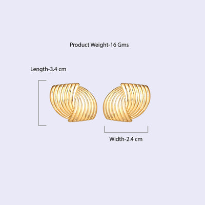 Estele Gold Plated Stylish and Graceful Demifine Stud Earrings for Girls and Women