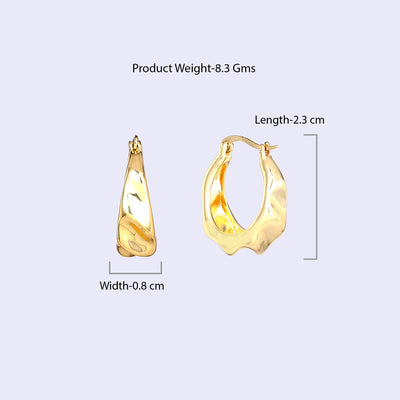 Estele Gold Plated Modern Luxe-Inspired Fancy Demifine Hoop Earrings for Girls and Women