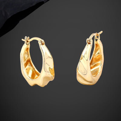 Estele Gold Plated Modern Luxe-Inspired Fancy Demifine Hoop Earrings for Girls and Women