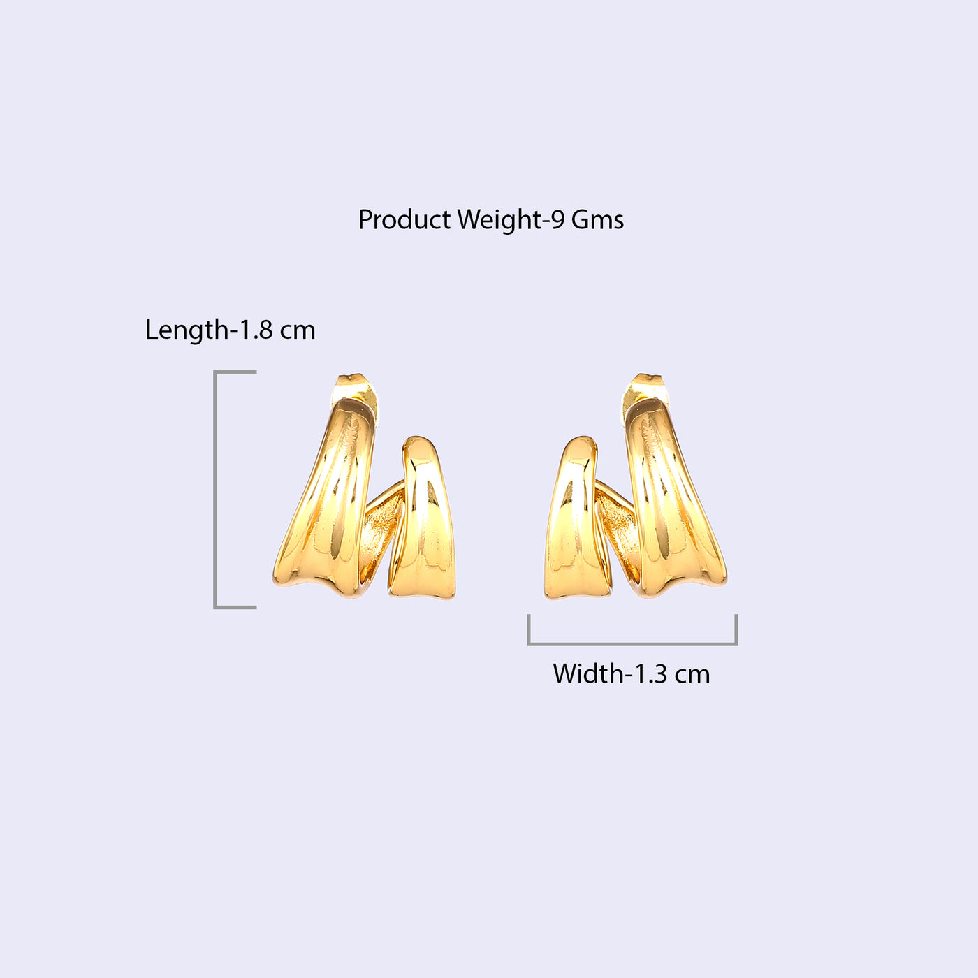 Estele Gold Plated Stylish Semi-Luxury Demifine Stud Earrings for Girls and Women