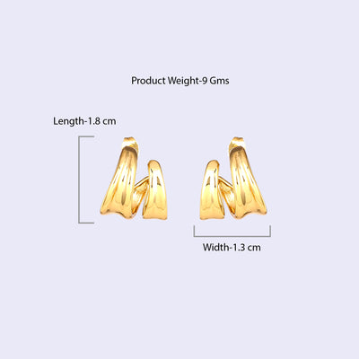 Estele Gold Plated Stylish Semi-Luxury Demifine Stud Earrings for Girls and Women