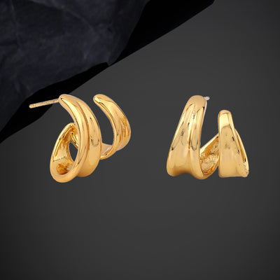 Estele Gold Plated Stylish Semi-Luxury Demifine Stud Earrings for Girls and Women