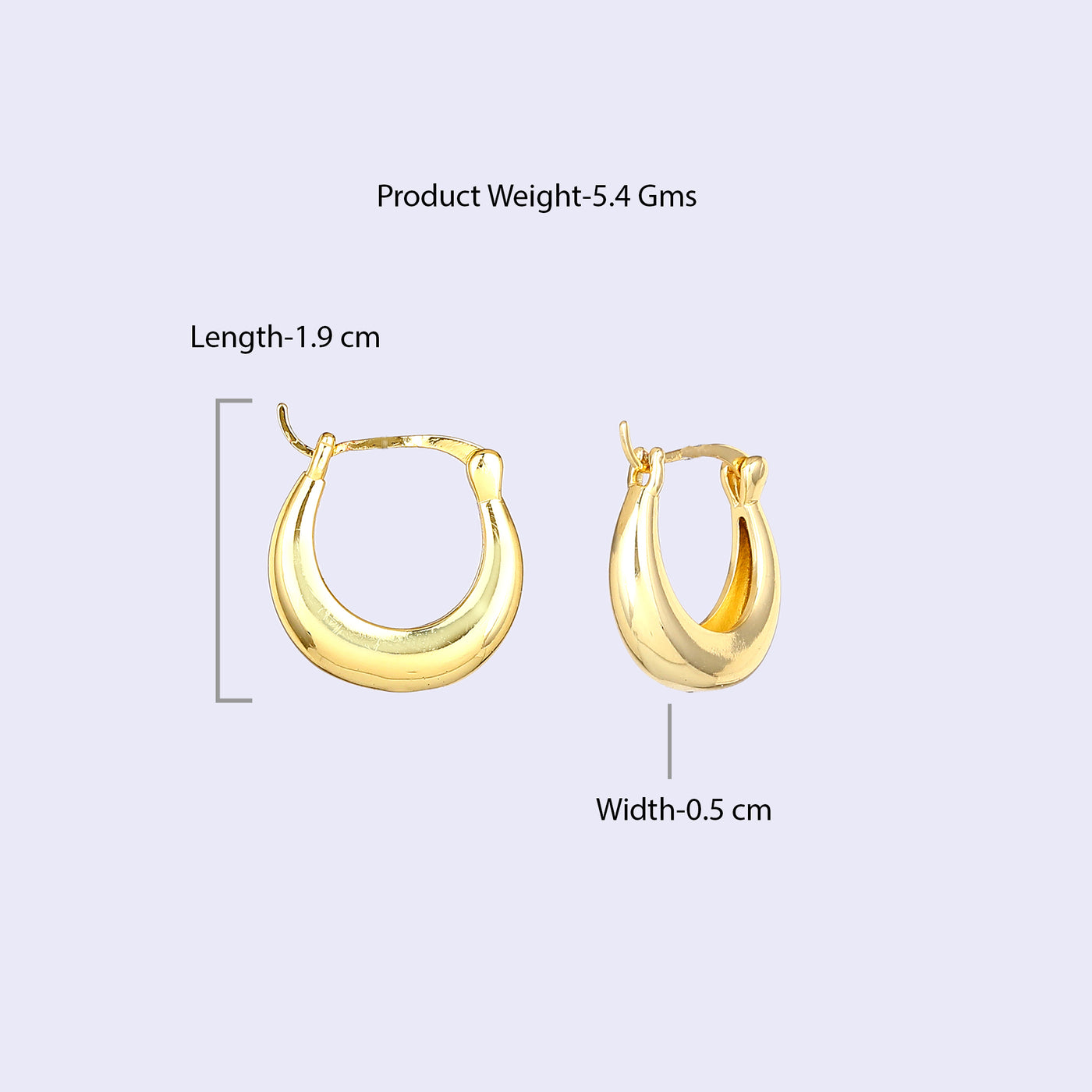 Estele Gold Plated Stylish & Sophisticated Demifine Hoop Earrings for Women and Girls