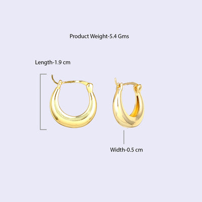 Estele Gold Plated Stylish & Sophisticated Demifine Hoop Earrings for Women and Girls