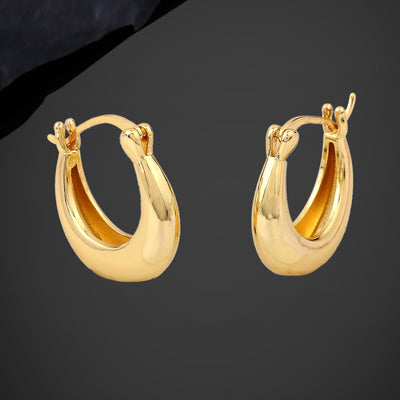 Estele Gold Plated Stylish & Sophisticated Demifine Hoop Earrings for Women and Girls