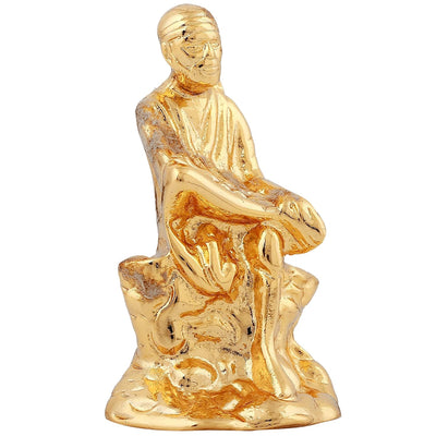 Estele Gold-Plated Divine Shirdi Sai Baba Idol for Pooja/Gifts/Car decor.