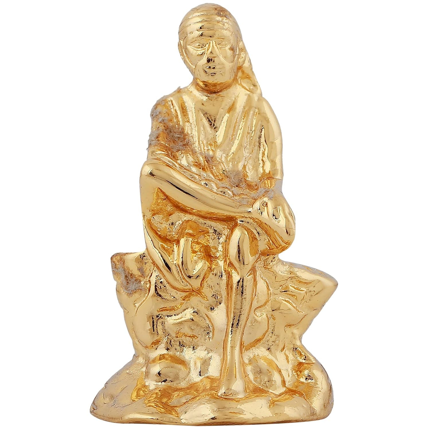 Estele Gold-Plated Divine Shirdi Sai Baba Idol for Pooja/Gifts/Car decor.