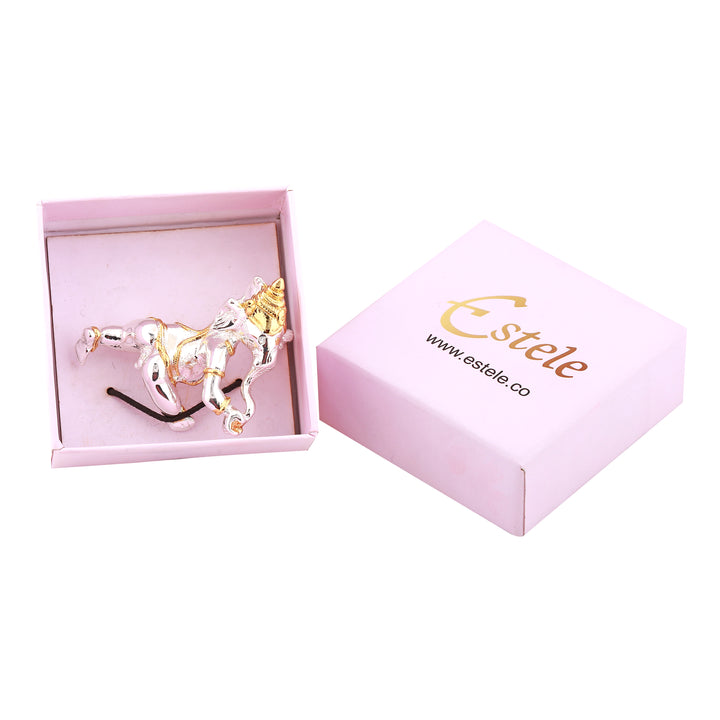 Estele Gold & Rhodium Plated Bal Ganesha Idol (2TN)