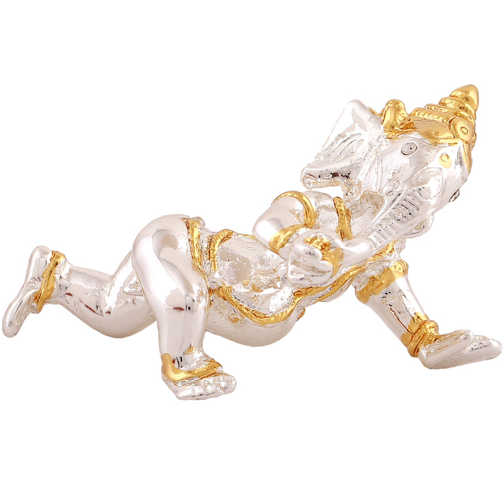 Estele Gold & Rhodium Plated Bal Ganesha Idol (2TN)