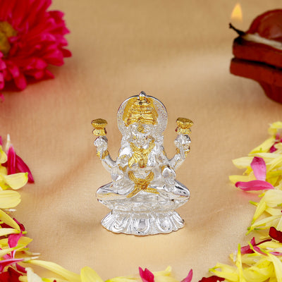 Estele Gold & Rhodium Plated Goddess Lakshmi Ji Idol (03T)