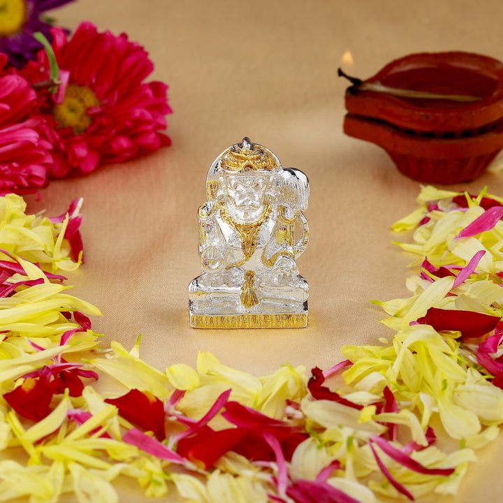 Estele Gold & Rhodium Plated Lord Hanuman Ji Idol (2TN)